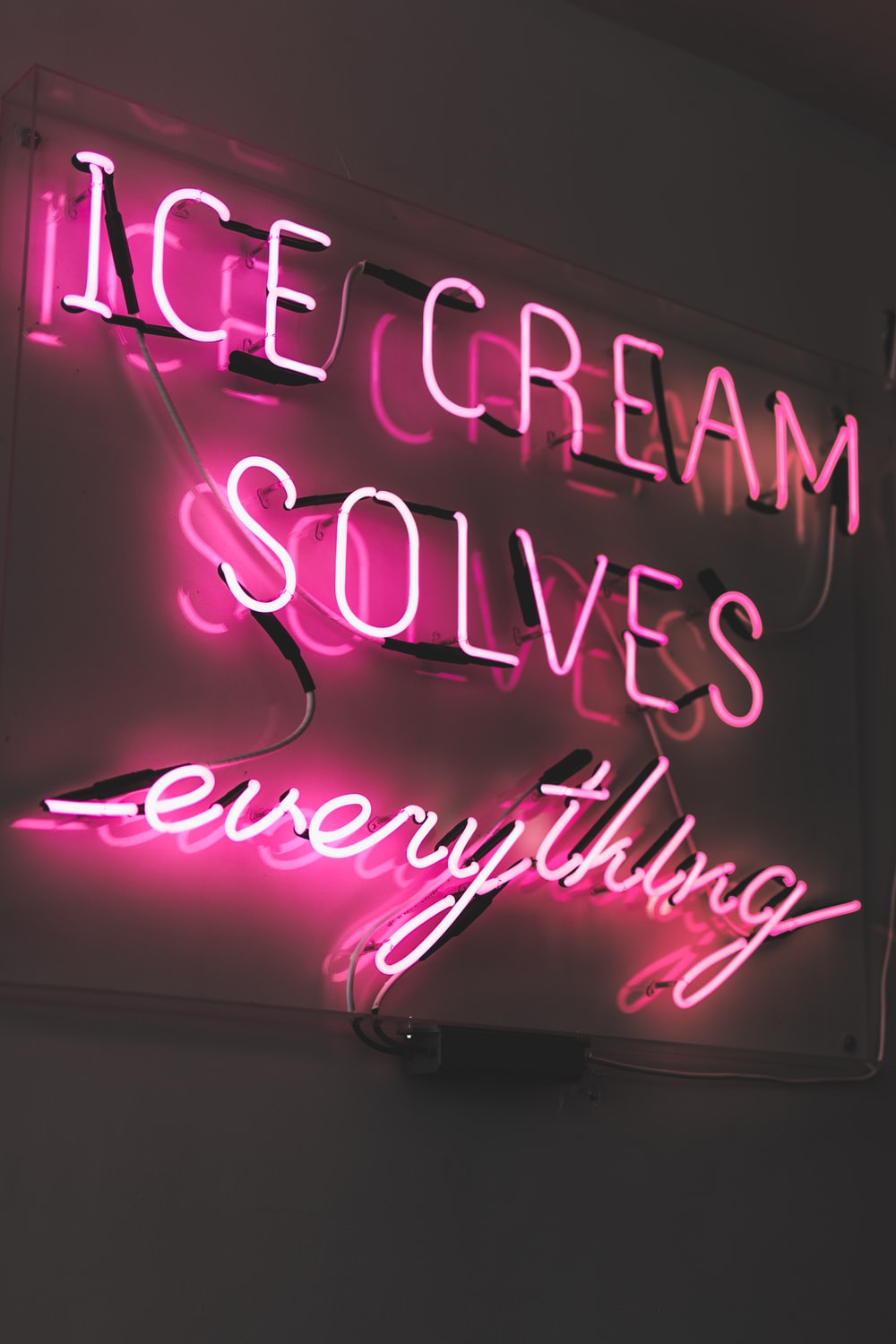pink ice cream LED sign photo