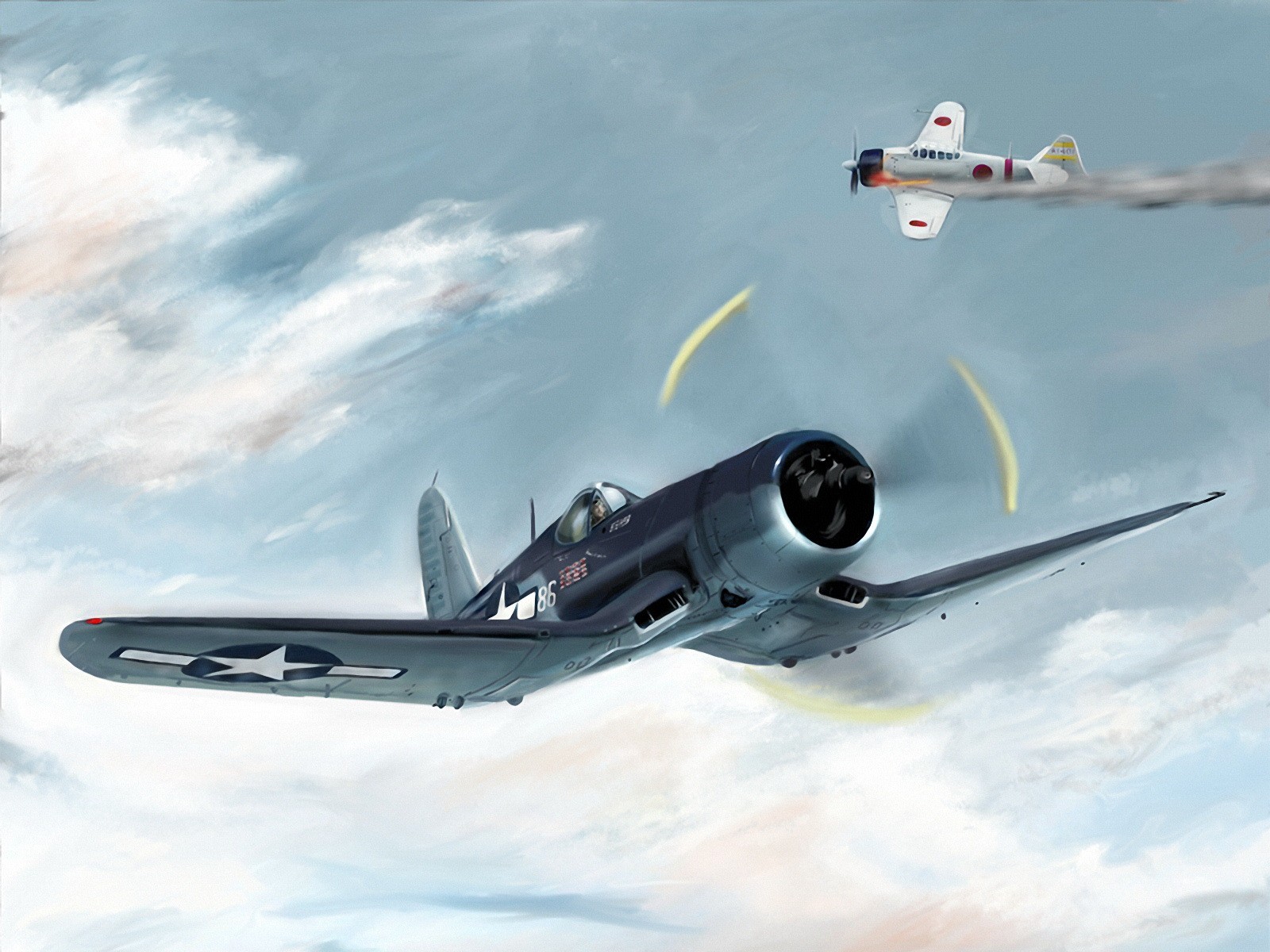 Download wallpaper: Planes, air fight, wallpaper