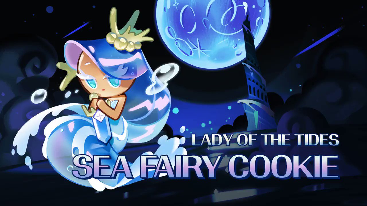 Cookie Run: Kingdom longing stare toward the night sky, accompanied by a desire to defy destiny. The first Legendary to visit the Kingdom: Sea Fairy Cookie! Meet Sea Fairy