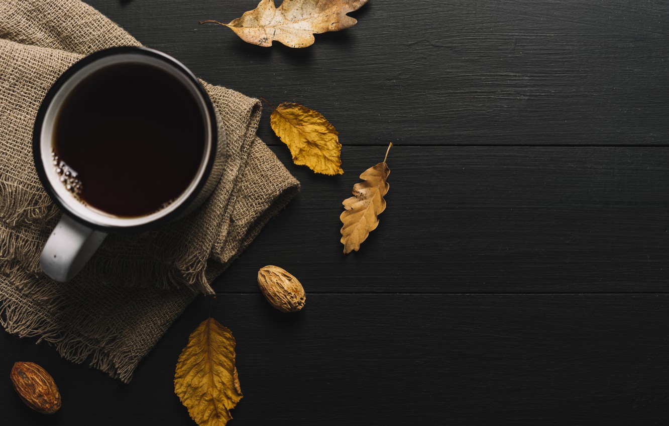 Photo Wallpaper Autumn, Leaves, Background, Tree, Coffee, And Leaves Autumn