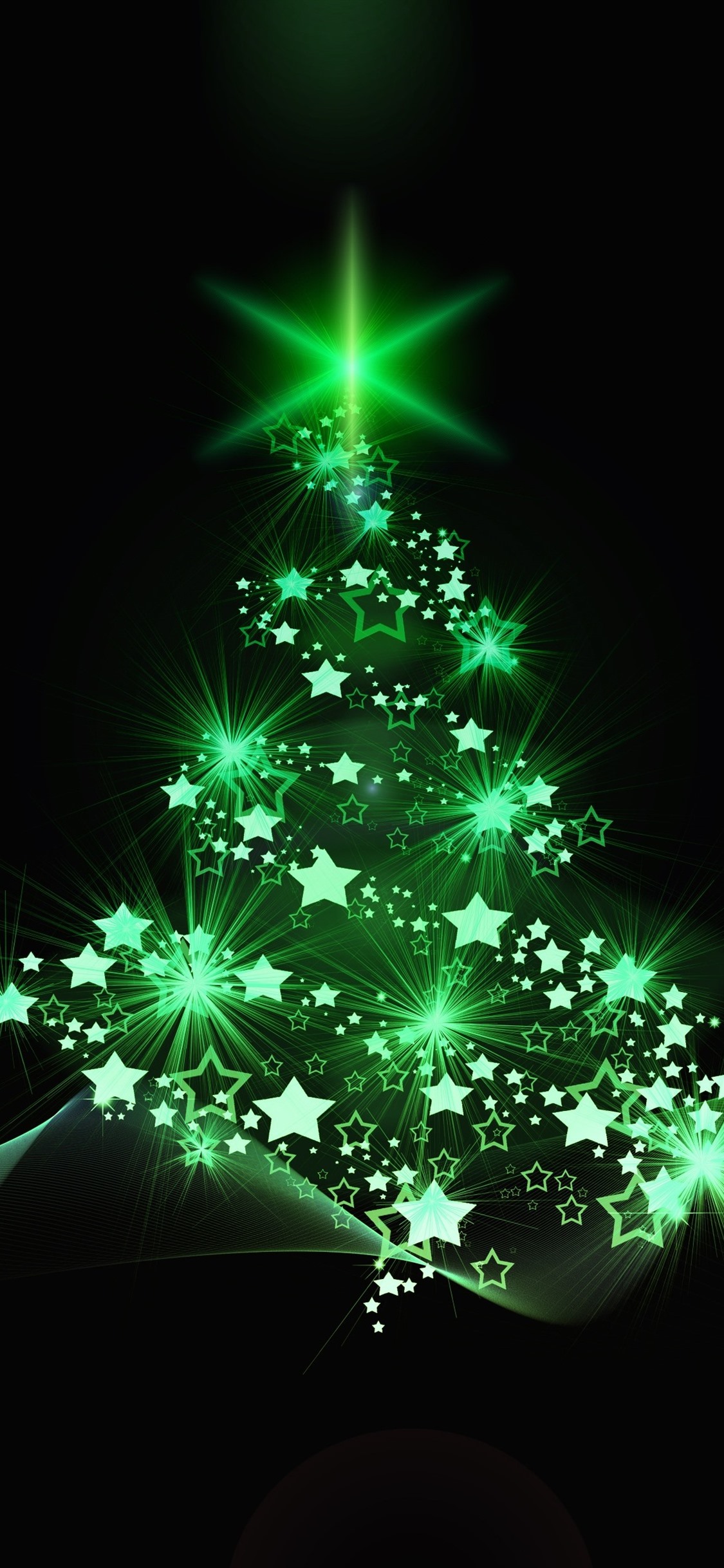 Wallpaper Green style Christmas tree, stars, abstract 2880x1800 HD Picture, Image