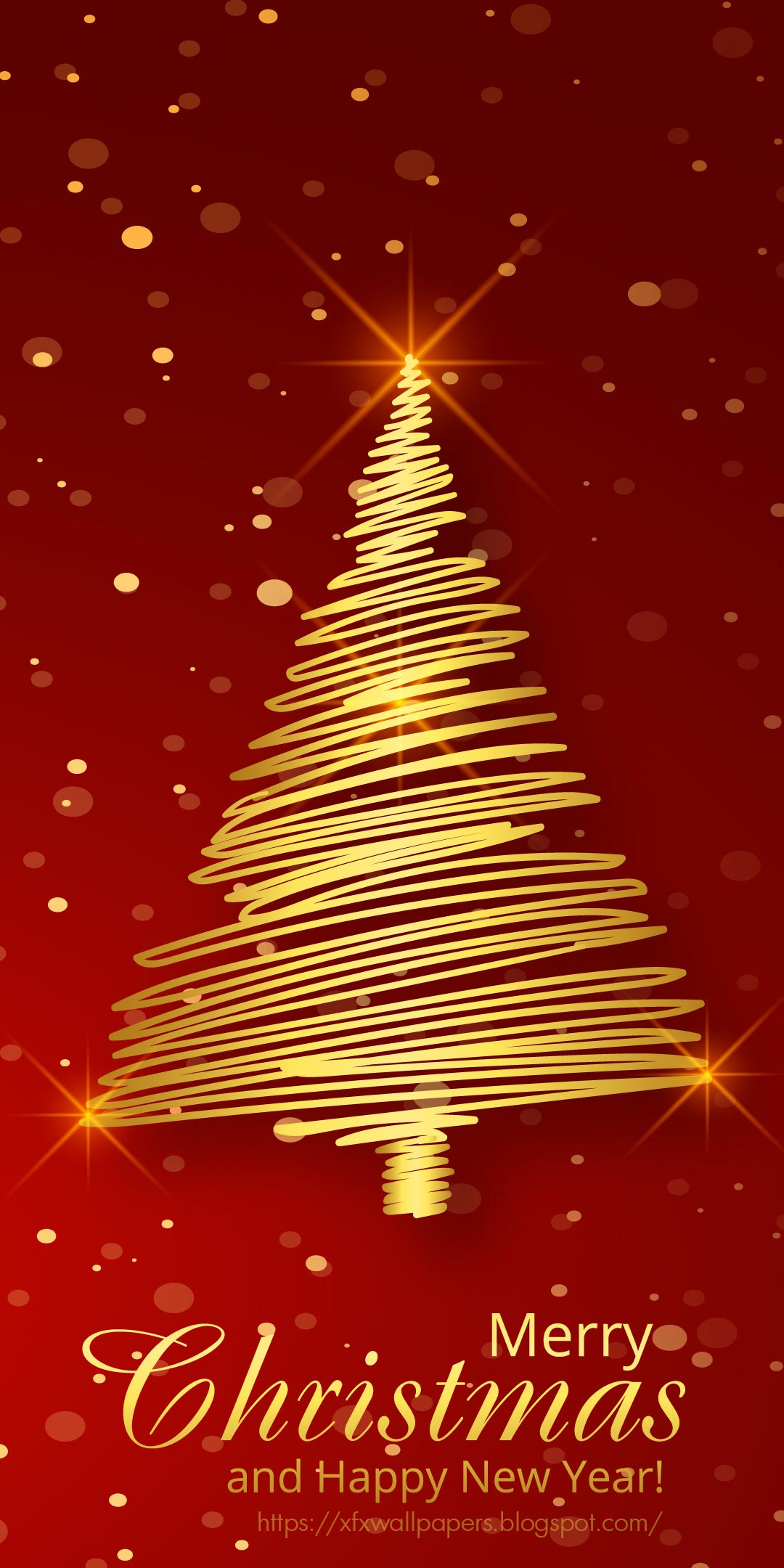 Gold Christmas Tree iphone Abstract Wallpaper