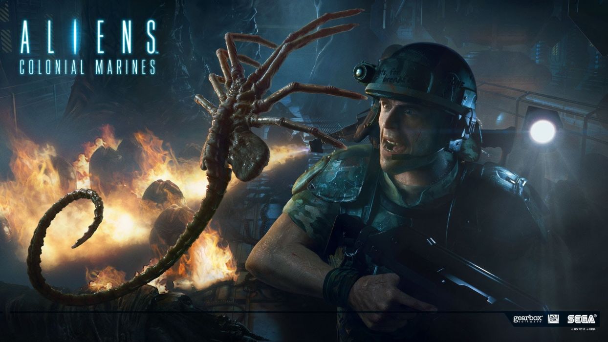 ALIENS COLONIAL MARINES Sci Fi Action Shooter Fighting Alien Futuristic Poster Wallpaperx1080