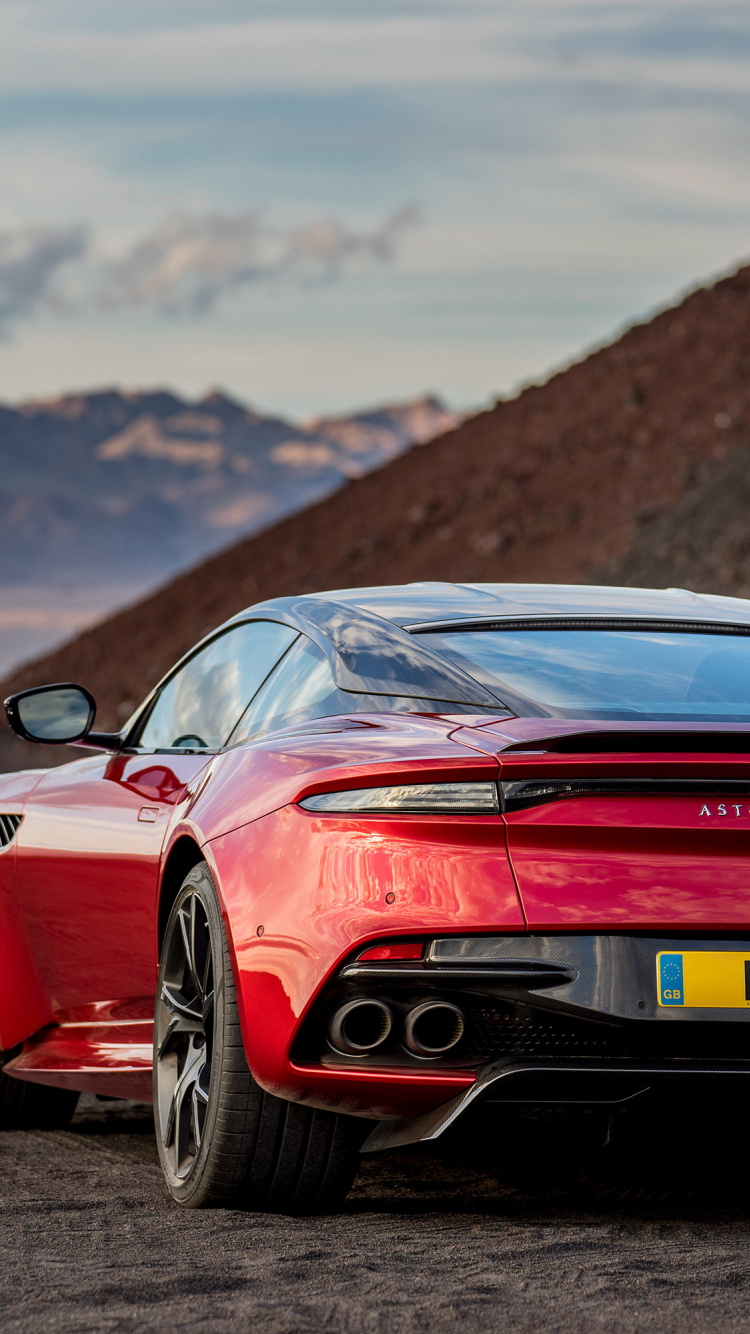 Download Aston Martin DBS Superleggera, rear view wallpaper, 750x iphone iPhone 8