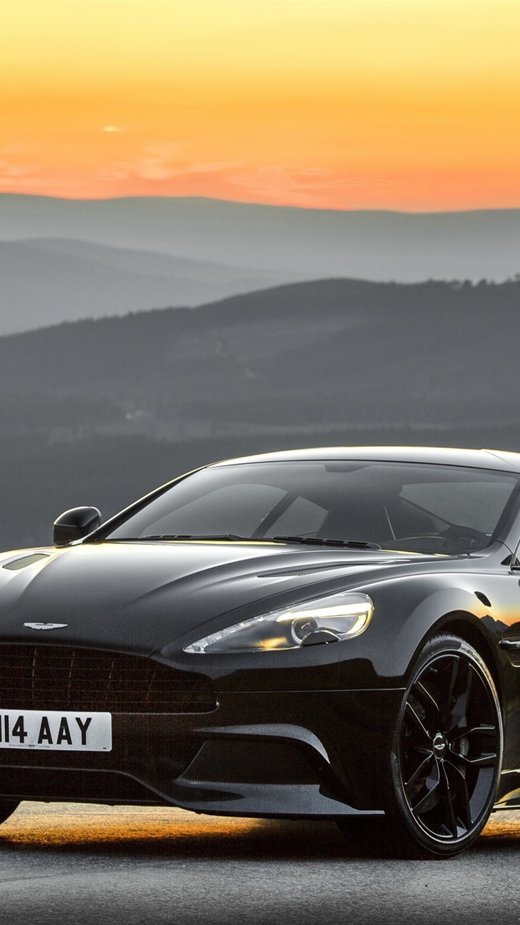 Aston Martin Black Car, Sunset 750x1334 IPhone 8 7 6 6S Wallpaper, Background, Picture, Image