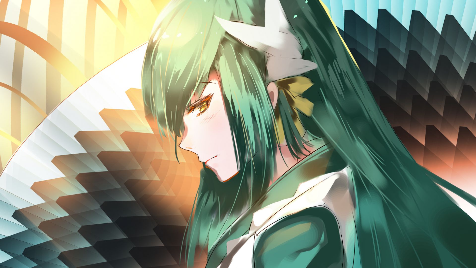 Desktop wallpaper hot, green hair, berserker, anime girl, HD image, picture, background, cf265c