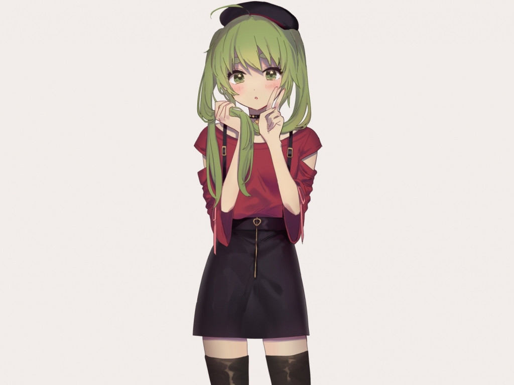 Green hair, cute, anime girl, original wallpaper, HD image, picture, background, a40dbe
