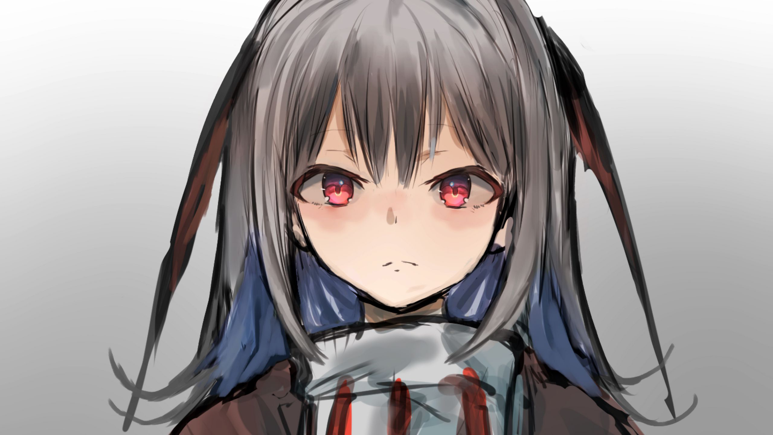 Red Eyes Black Hair Anime Girl HD Anime