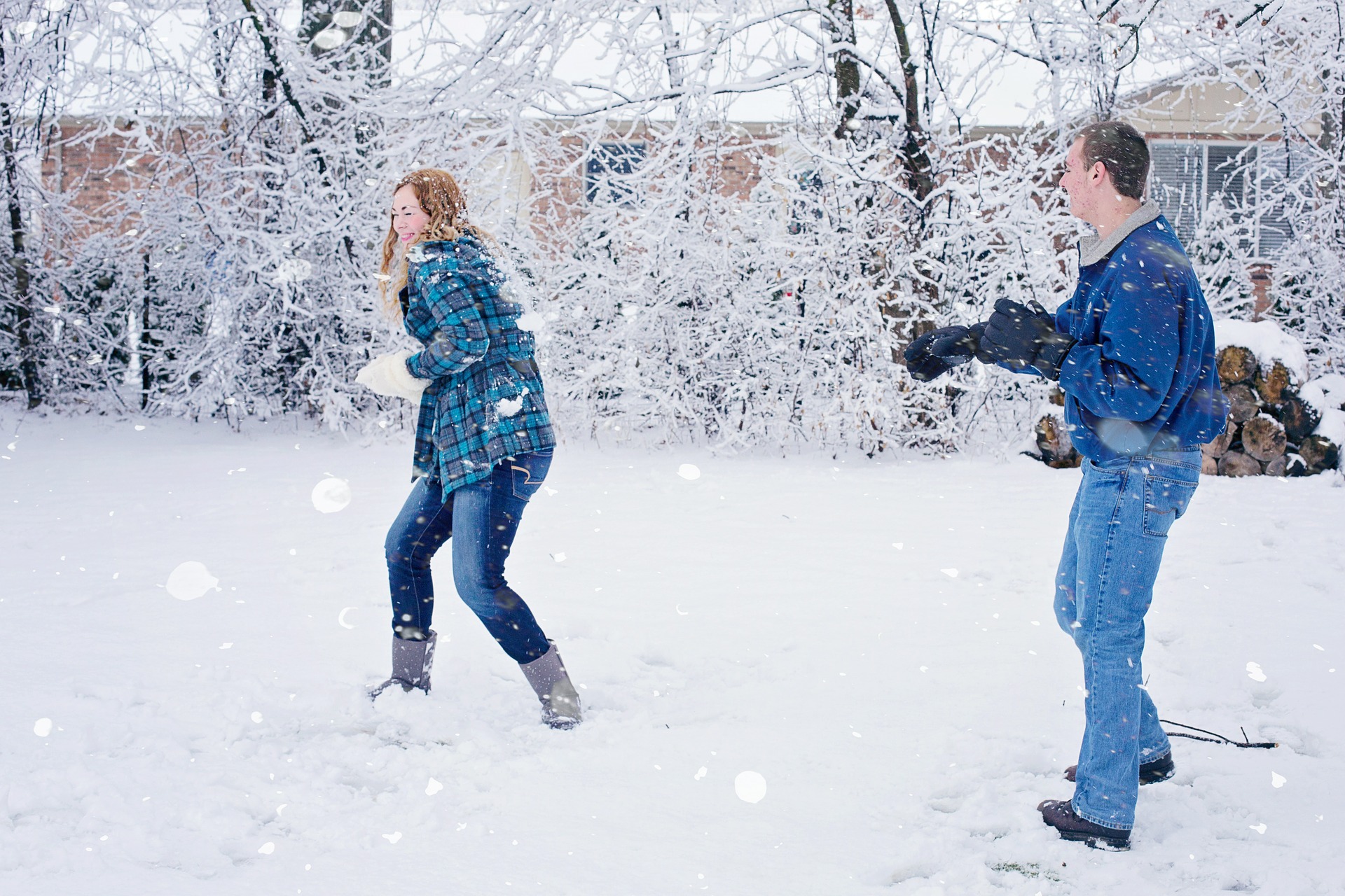 Free photo: Snowball Fight, Frozen, Human