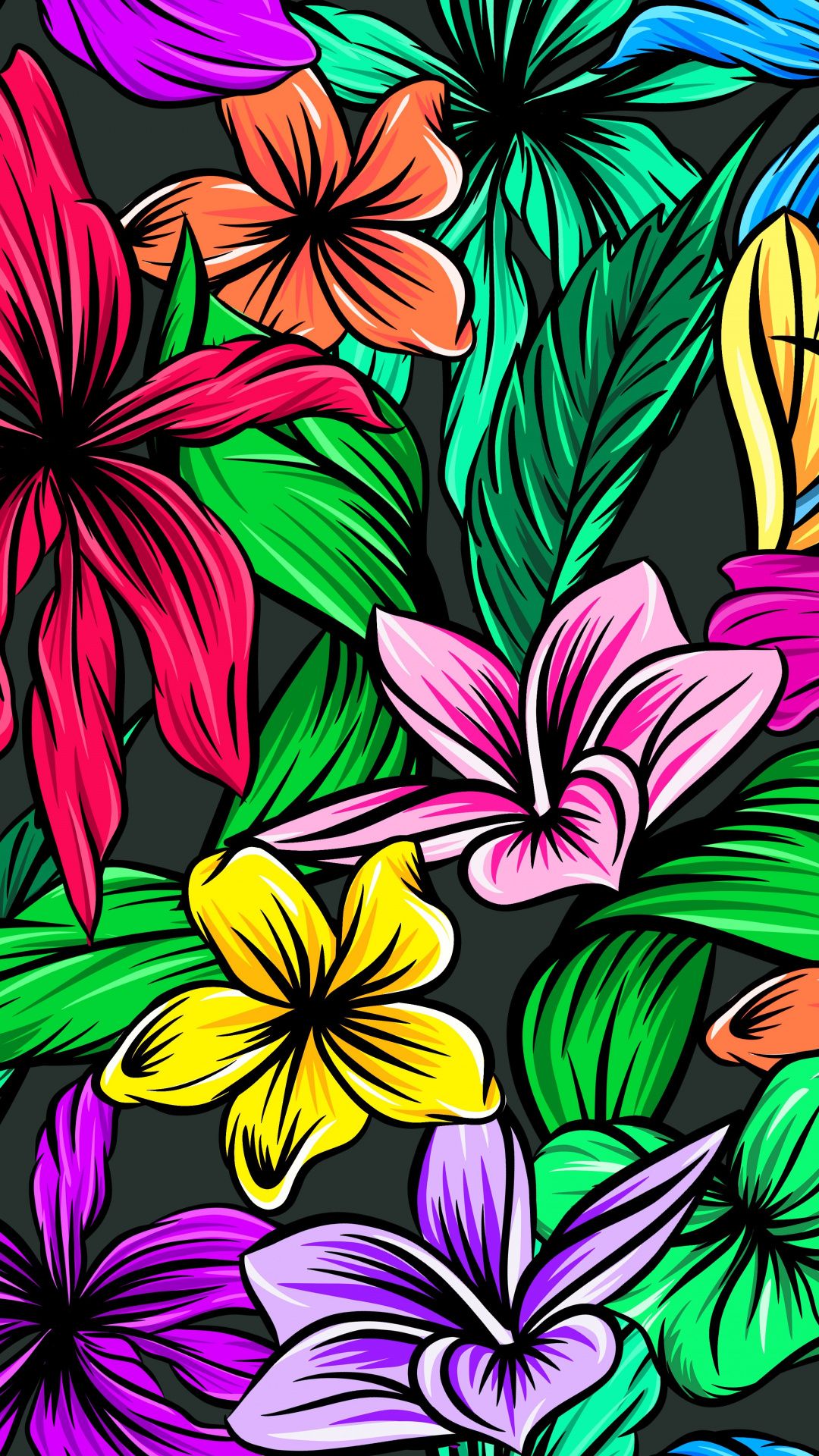 Abstract, colorful, leaf, flowers Wallpaper. Flower wallpaper, Abstract, Flower art