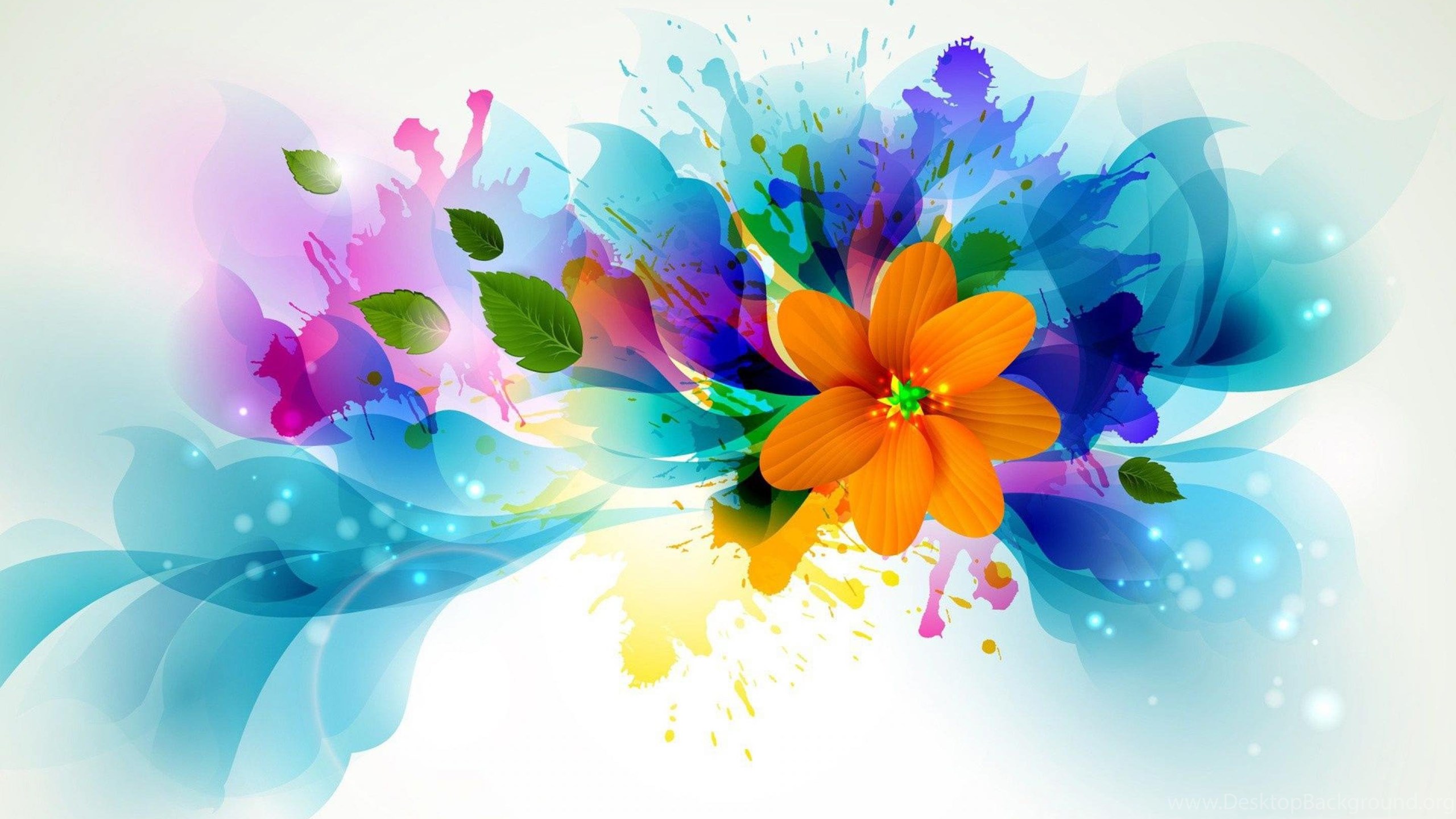 Abstract Colorful Flowers Art Wallpaper HD Wallpaper Photo Desktop Background
