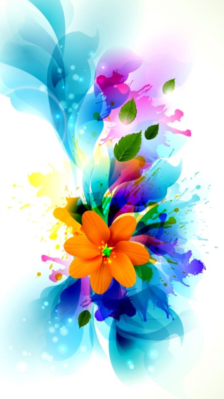 Beautiful Colorful Flower Art Android Wallpaper