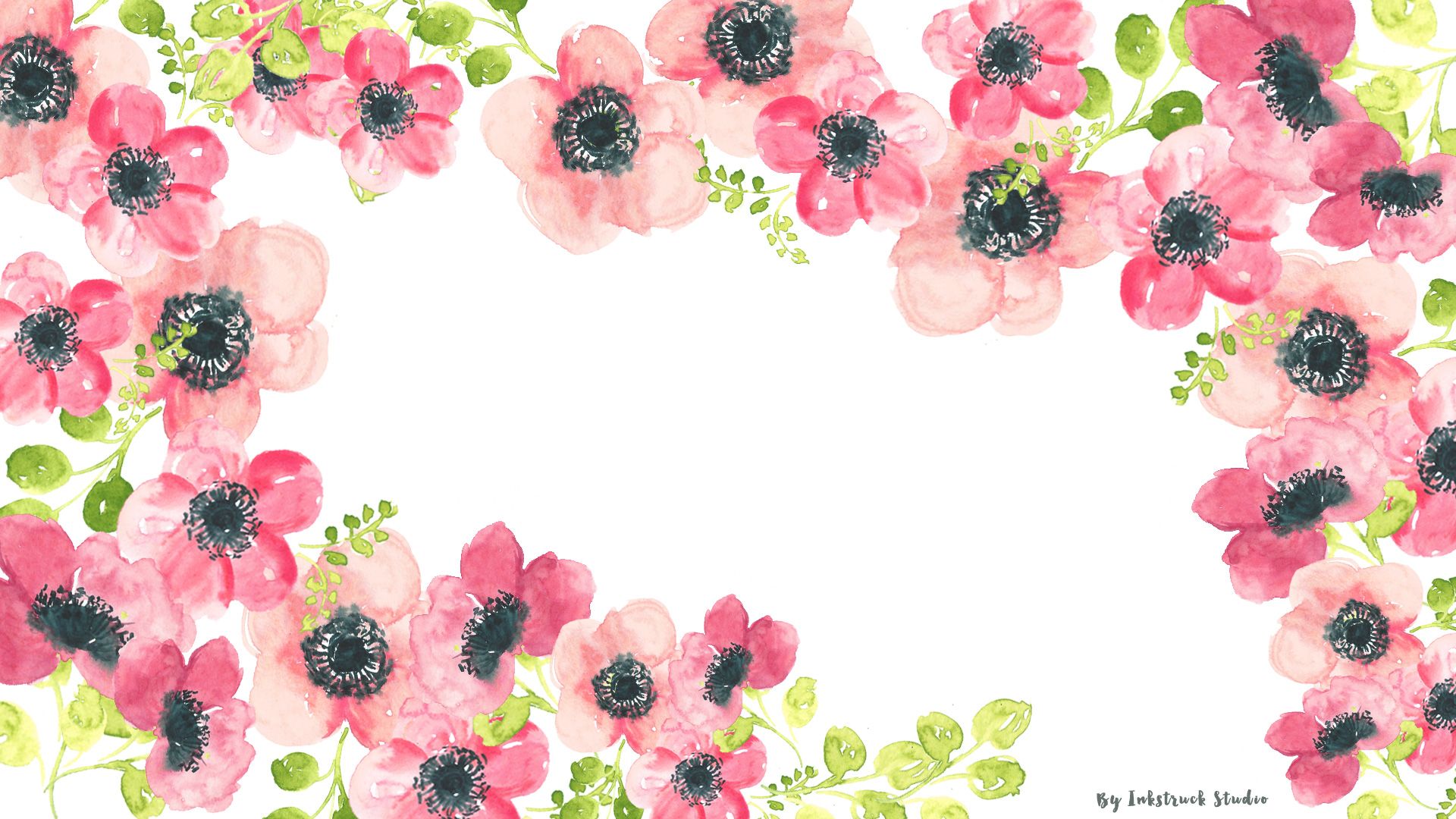 Painted Flowers Desktop Wallpaper
