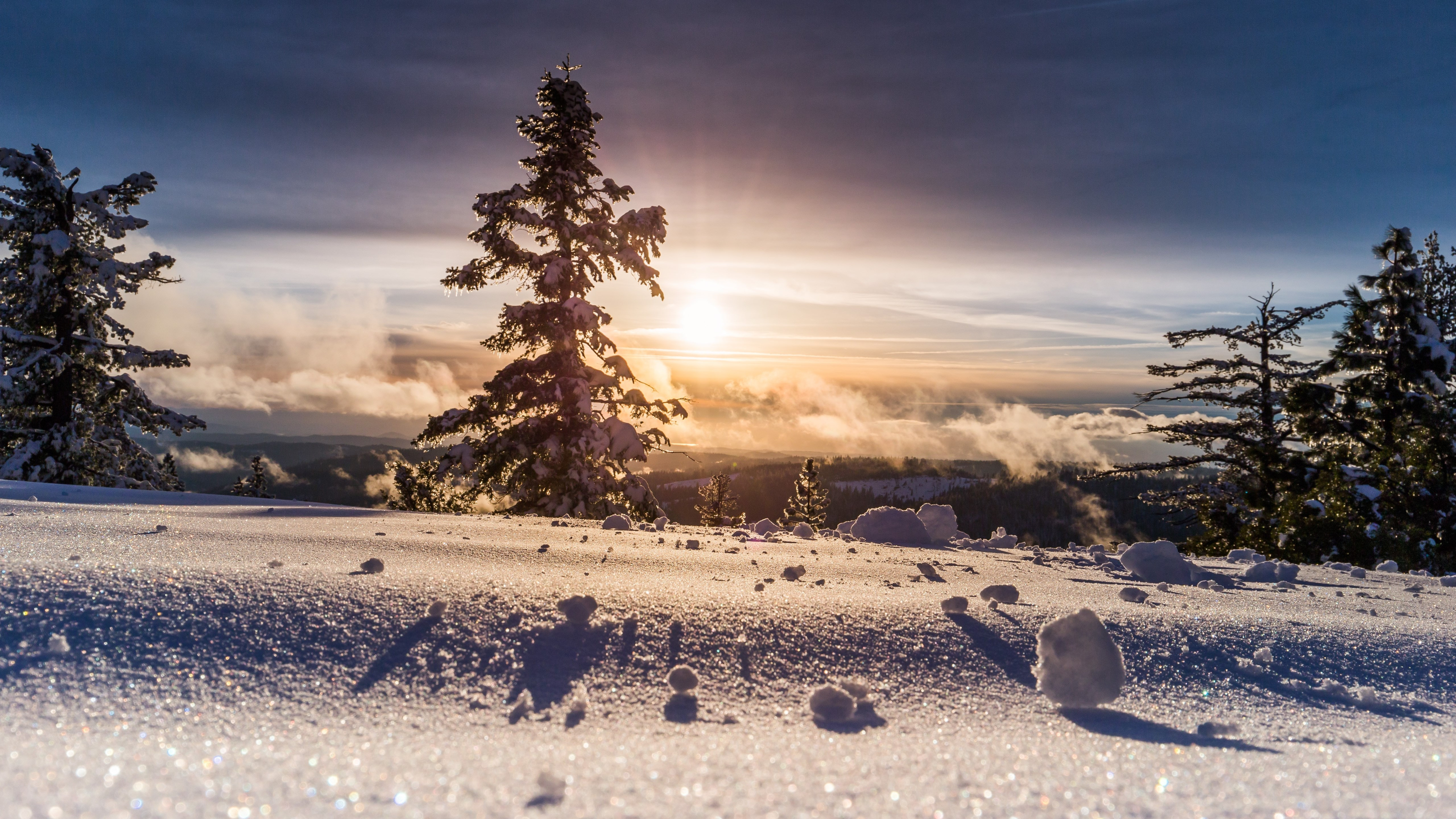 Download wallpaper: Perfect Winter view 5120x2880