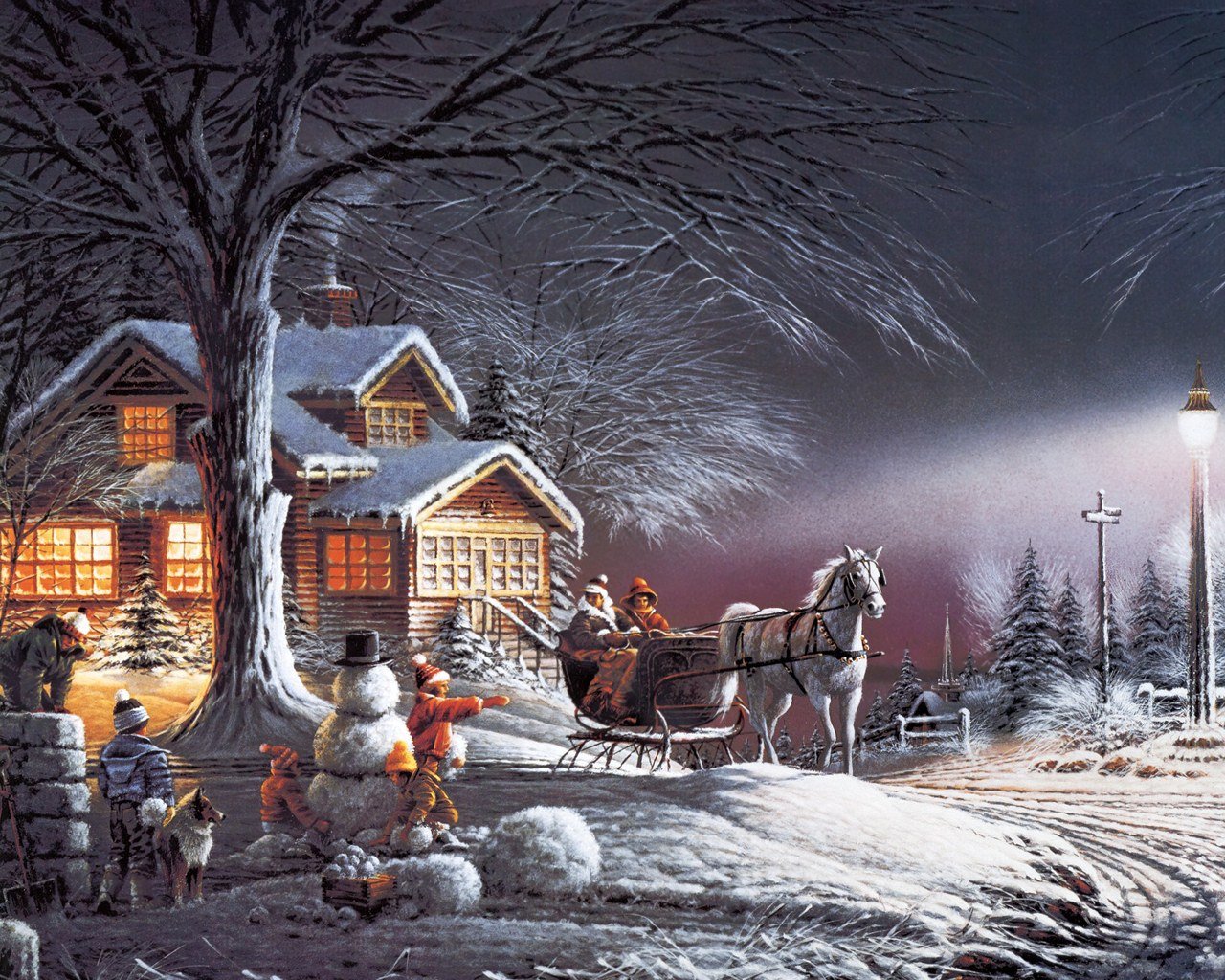 Christmas Paintings Wallpaper