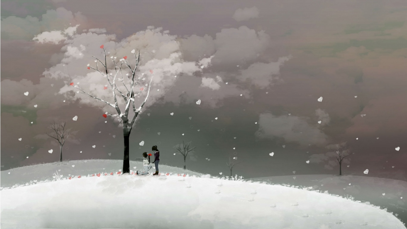 Free download Painted Winter Love Couple 1366 x 768 Download Close [1366x768] for your Desktop, Mobile & Tablet. Explore Winter Love Desktop Wallpaper. Beautiful Love Wallpaper, Love Background Wallpaper, Love HD Wallpaper
