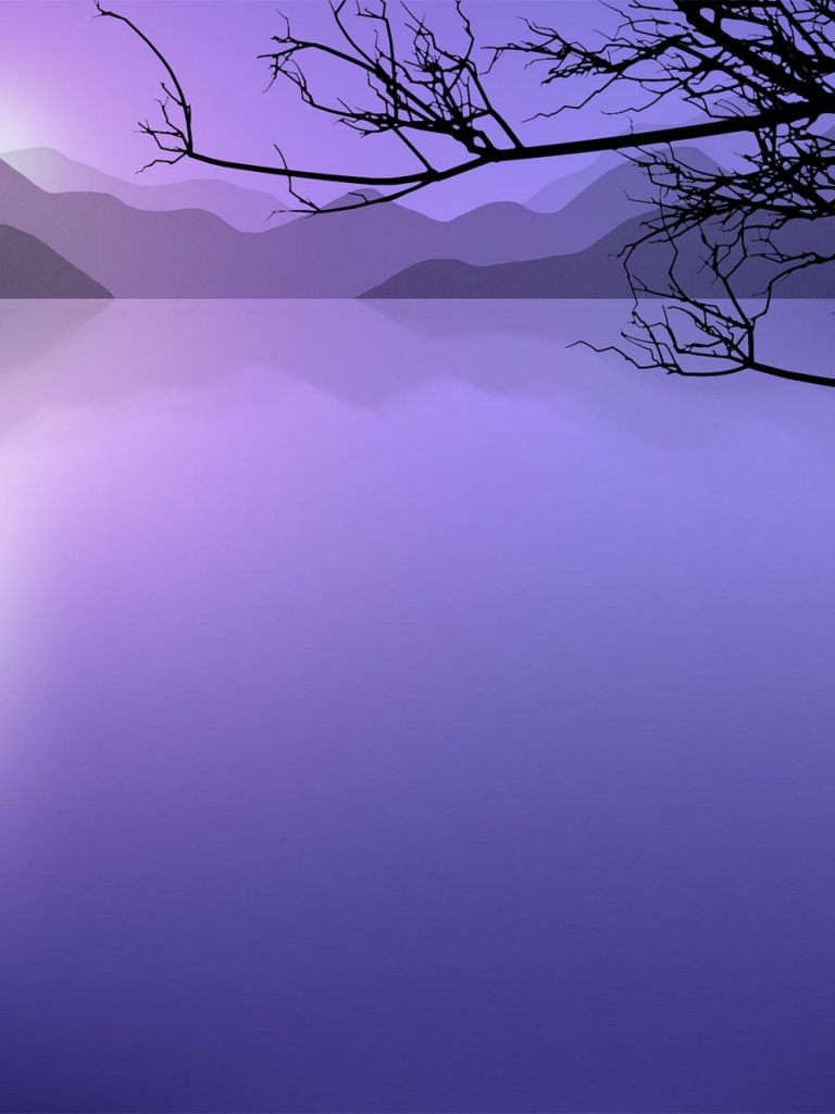 Purple Water & Dark Wood iPad mini wallpaper