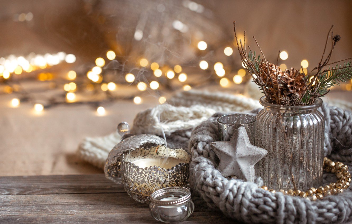 Wallpaper winter, decoration, Christmas, New year, new year, Christmas, vintage, winter, sweater, bokeh, decoration, cozy image for desktop, section новый год