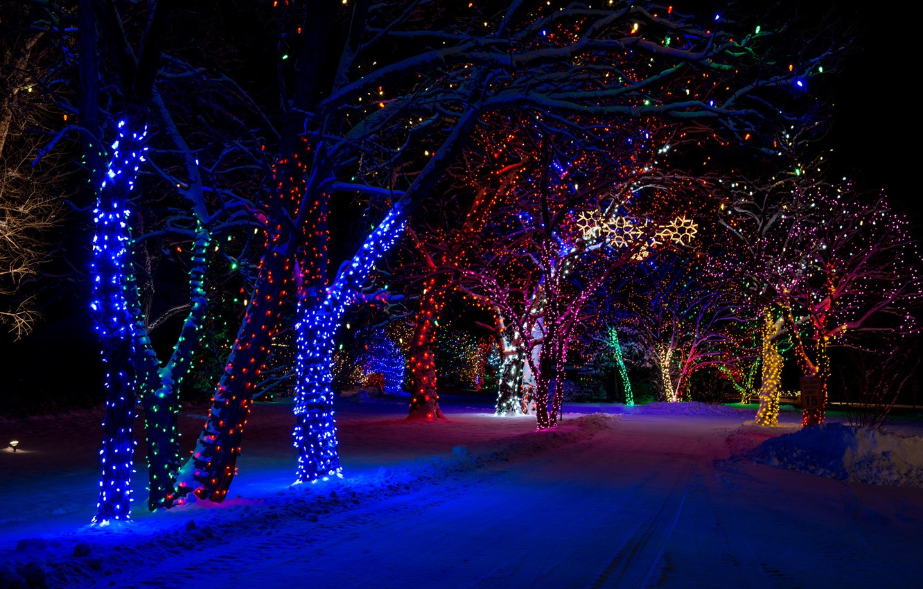 Christmas Lights And Snow Wallpapers - Wallpaper Cave