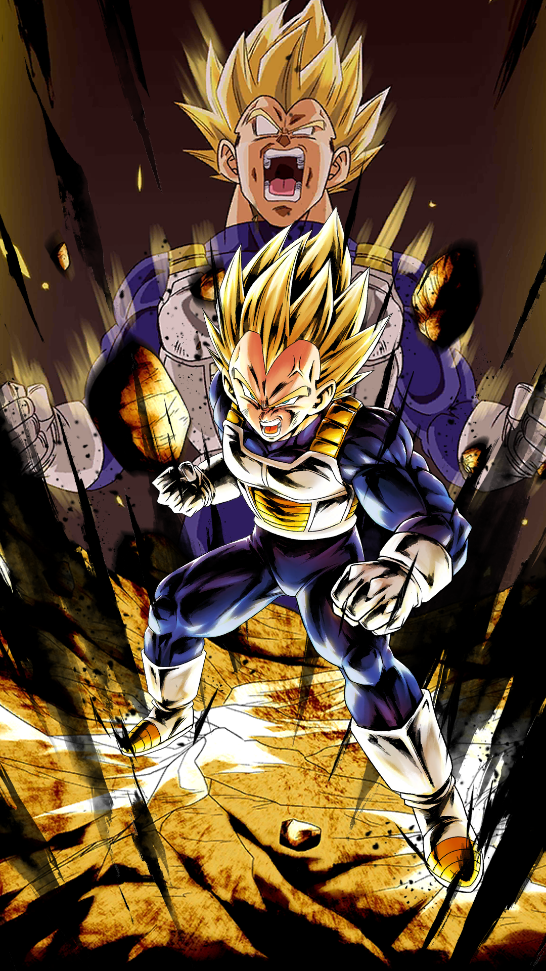 Download Vegeta Unleashing His Power as Super Saiyan 2 Wallpaper