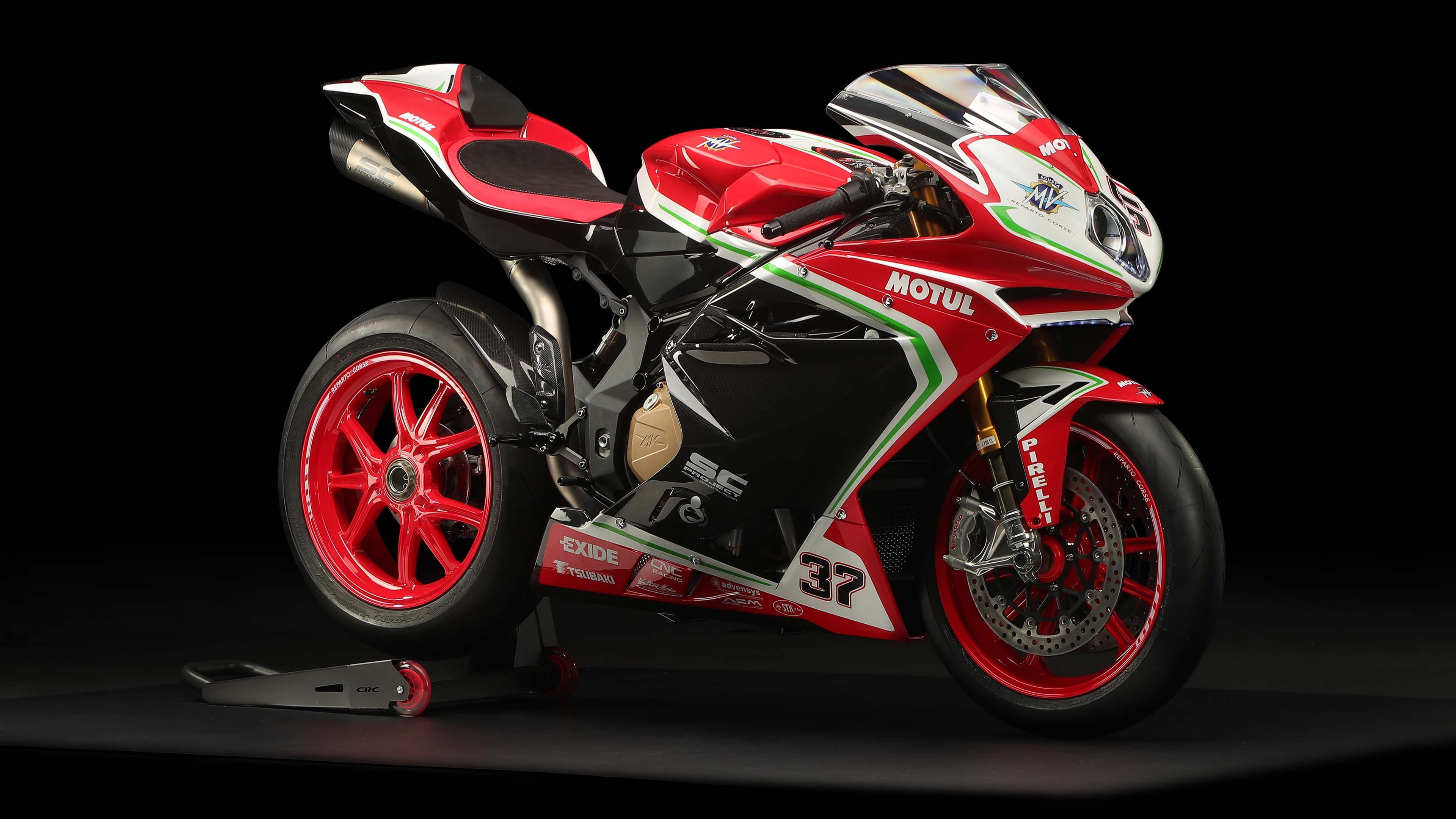 Download 3840x2160 Mv Agusta F4 Rc, Red, Side View, Motorcycle Wallpaper for UHD TV