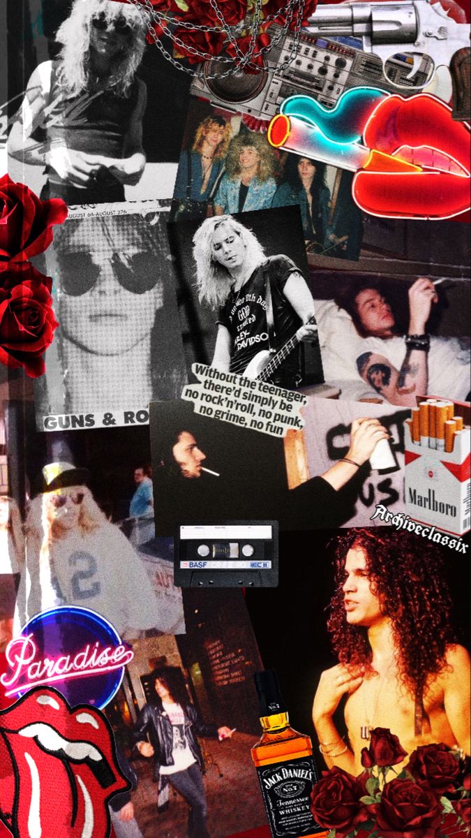 ✫ Guns n Roses ✫. iPhone wallpaper rock, Music collage, Rock collage