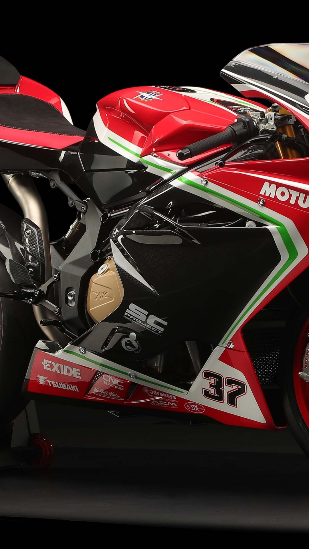 Download 1080x1920 Mv Agusta F4 Rc, Red, Side View, Motorcycle Wallpaper for iPhone 8, iPhone 7 Plus, iPhone 6+, Sony Xperia Z, HTC One