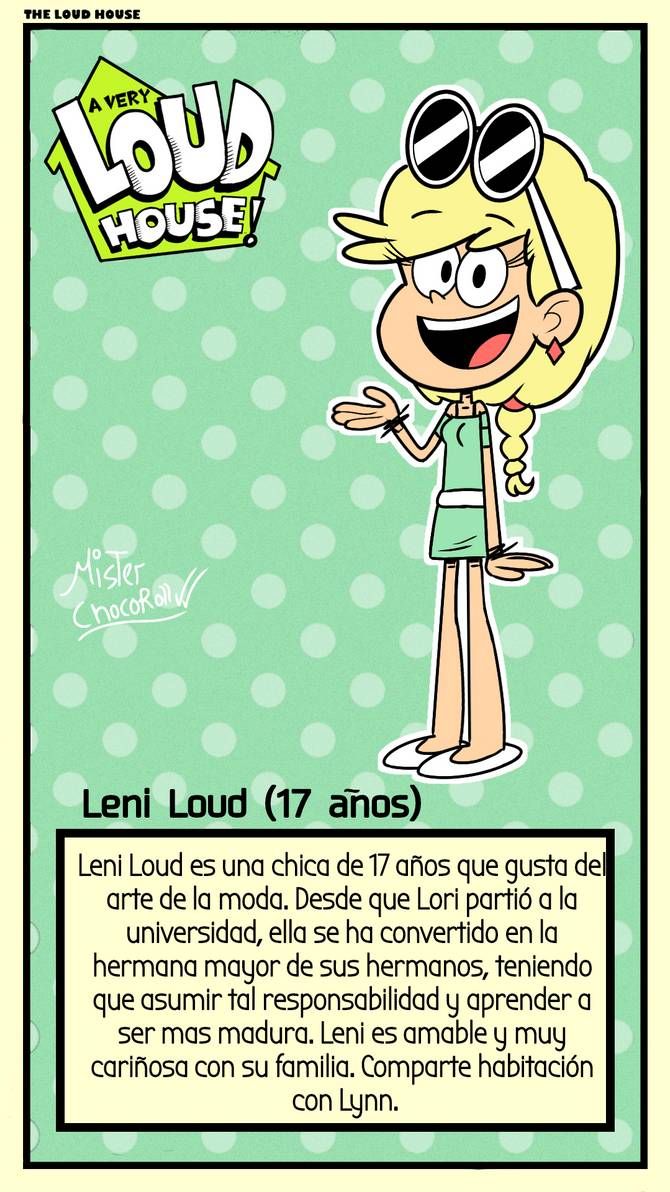 Ficha De Personaje Leni Loud (ESP) By Mister ChocoRoll1986. Loud House Fanfiction, House Cartoon, The Loud House Fanart