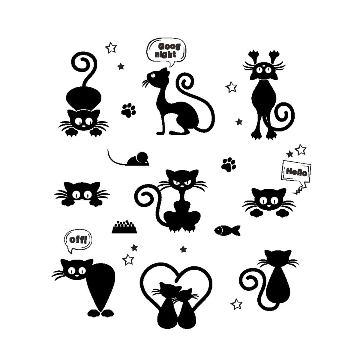 Removable Wall Stickers Cartoon Black Cat Light Switch Stickers Vinyl Wallpaper DIY Decor Decals for Art Mural Baby Nursery Room