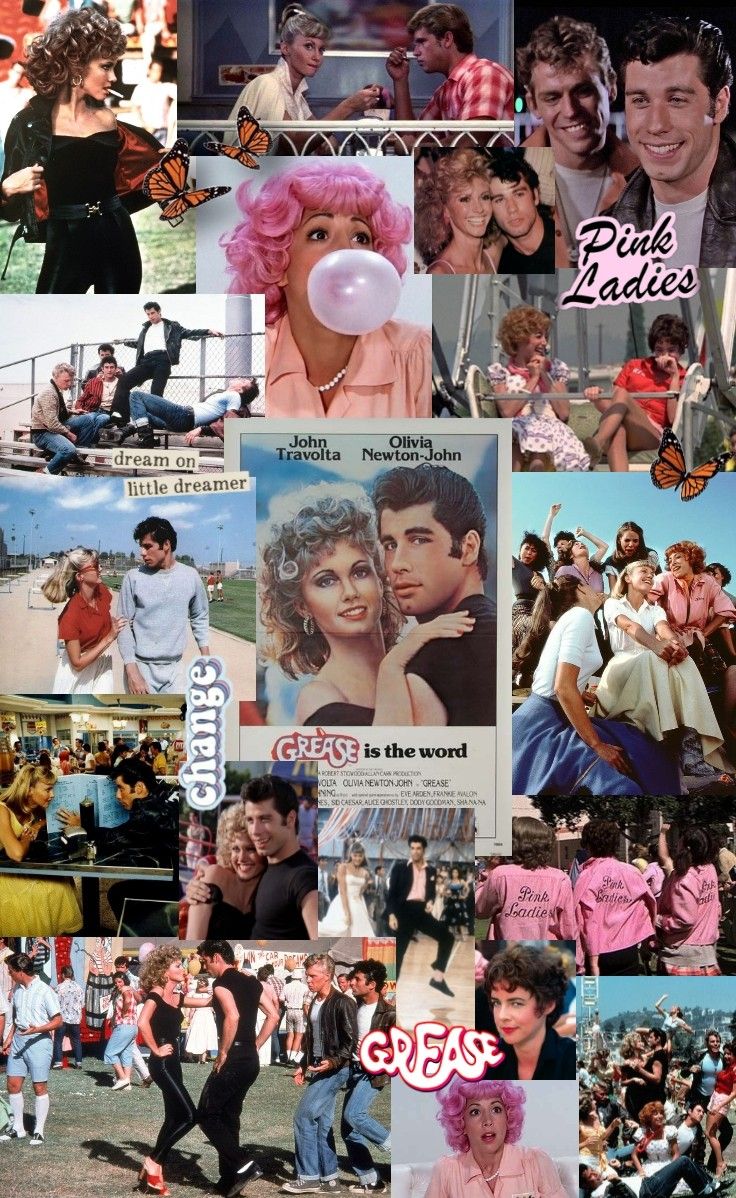 Grease Wallpaper. Grease movie, Movie wallpaper, Pink movies