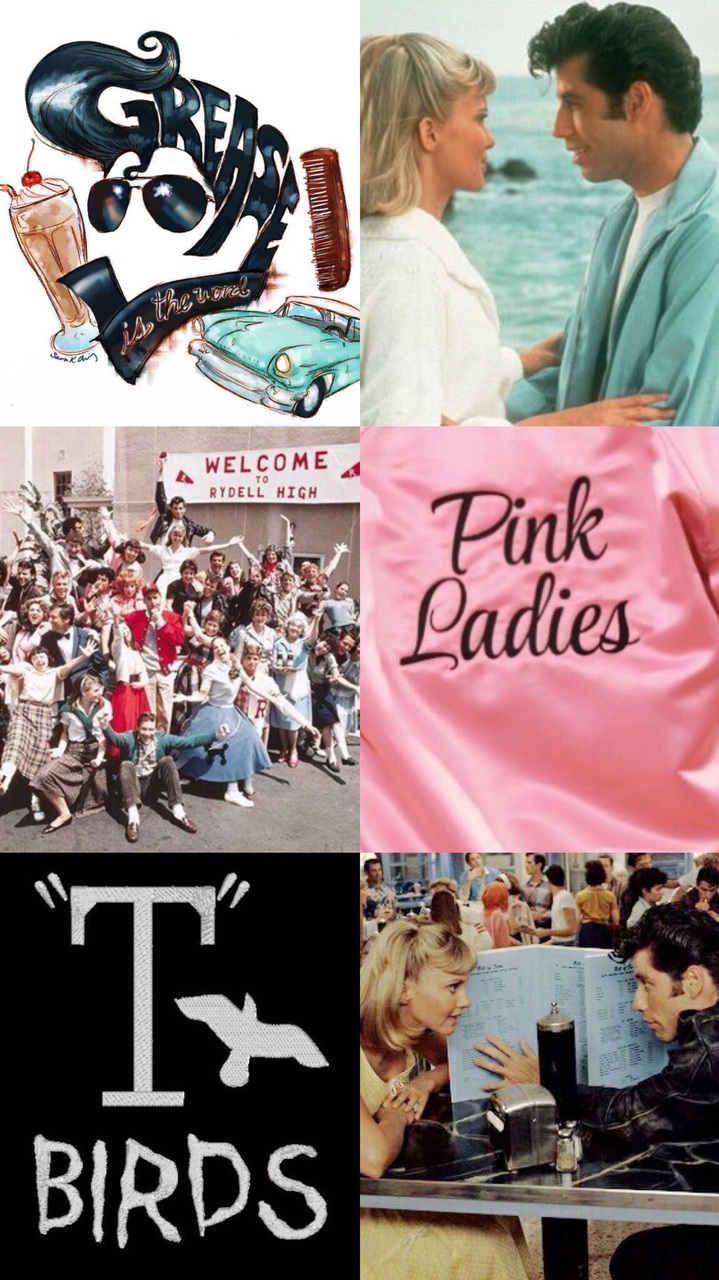 grease wallpaper, font, collage, photography, art