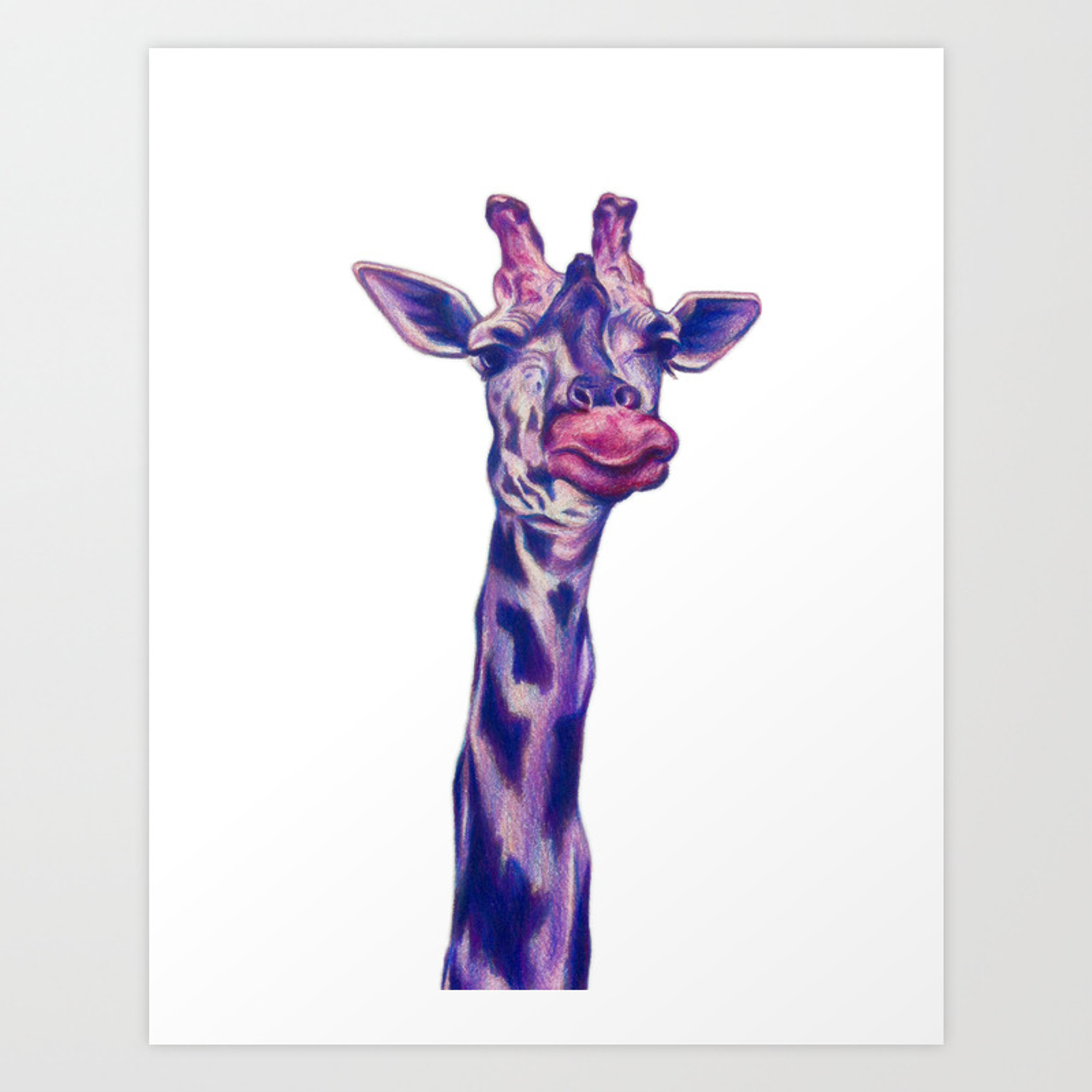 Purple Giraffe Art Print
