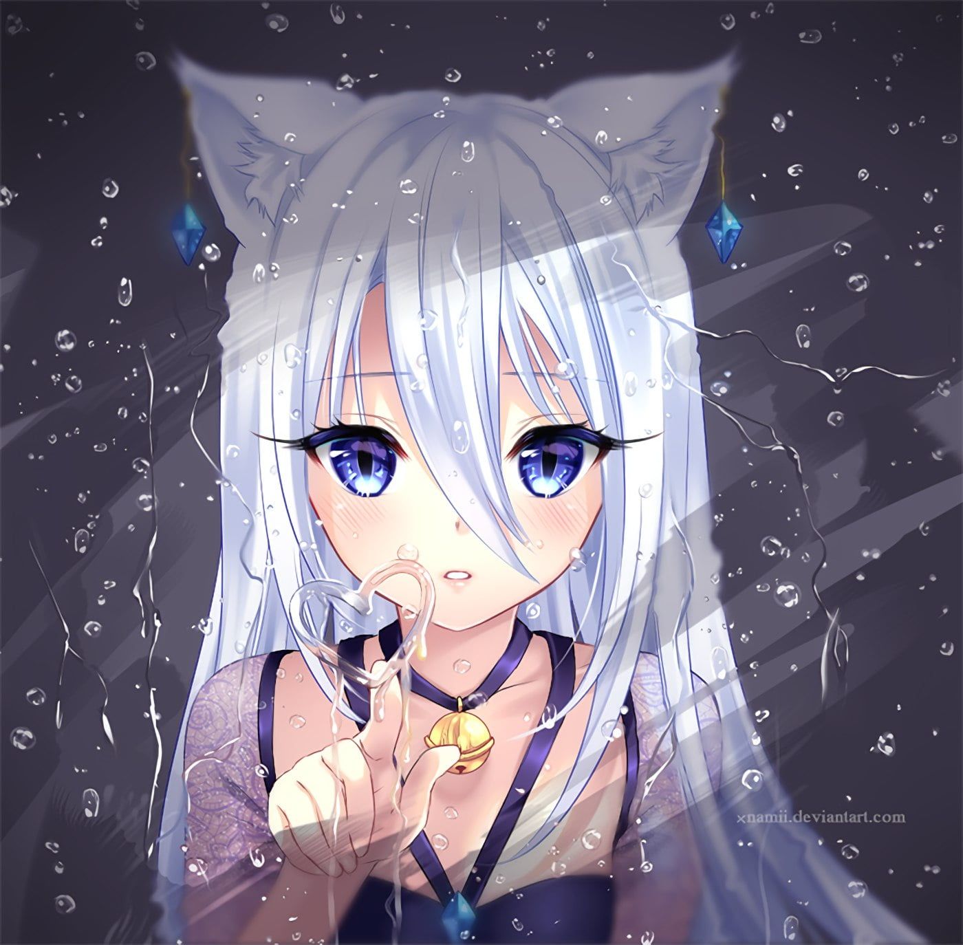 White Anime Cats Wallpaper Free White Anime Cats Background