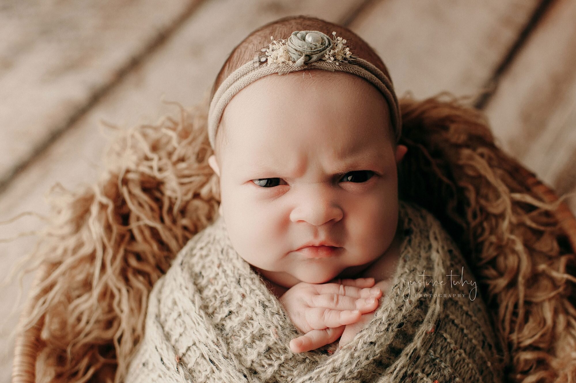 Mean Mugging' Baby Doesn't Seem To Want Photo Taken