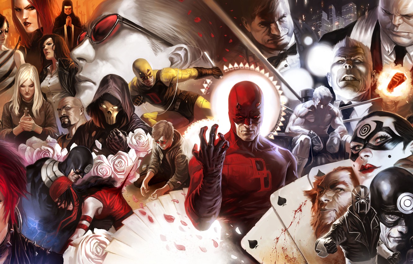 Wallpaper marvel, daredevil, bullseye, kingpin, iron fist, black tarantula, luke cage image for desktop, section фантастика