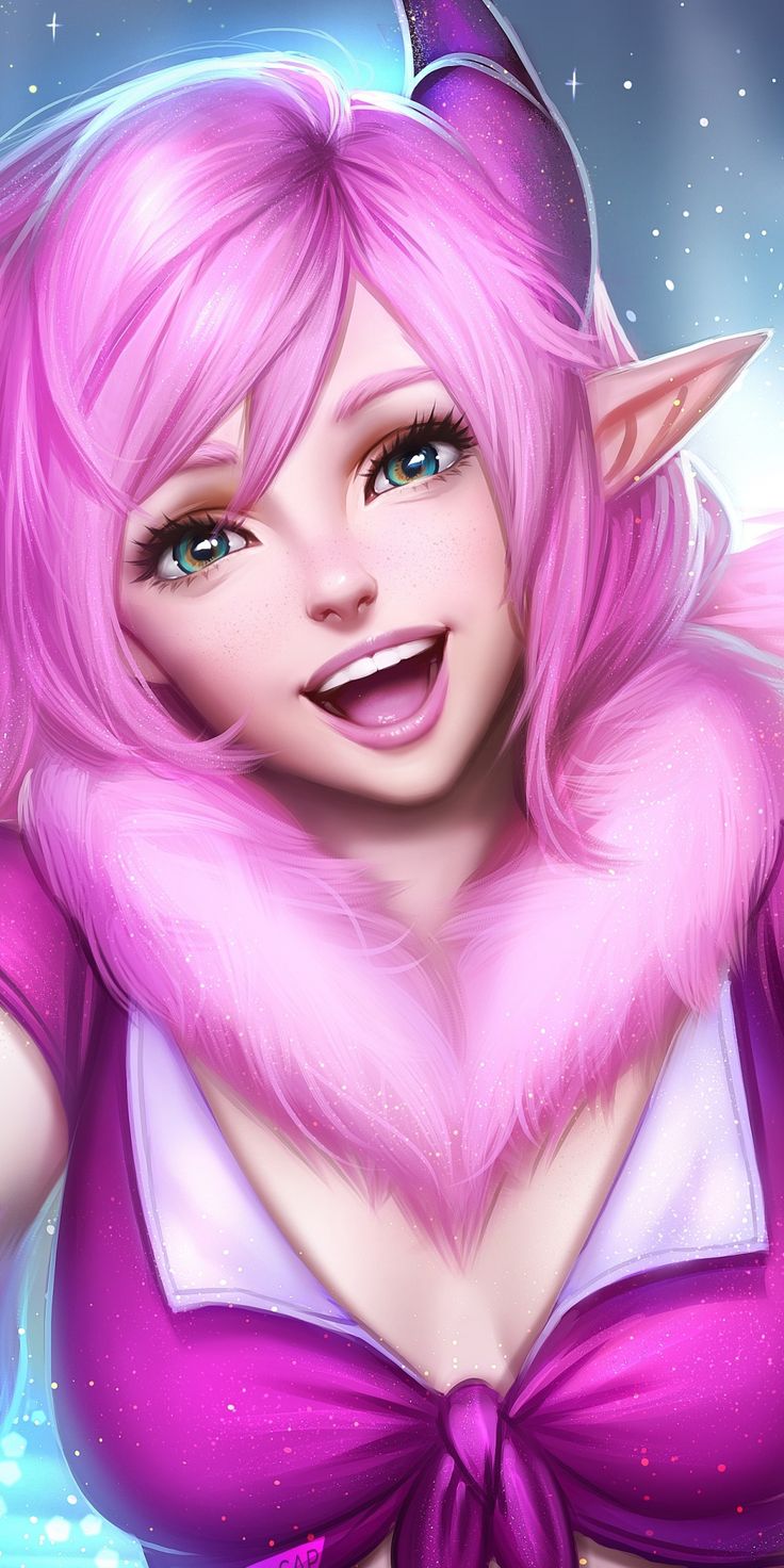 Pink hair, elf girl, smile, pretty, original, art wallpaper. Girl with pink hair, Pink hair, Pink hair anime