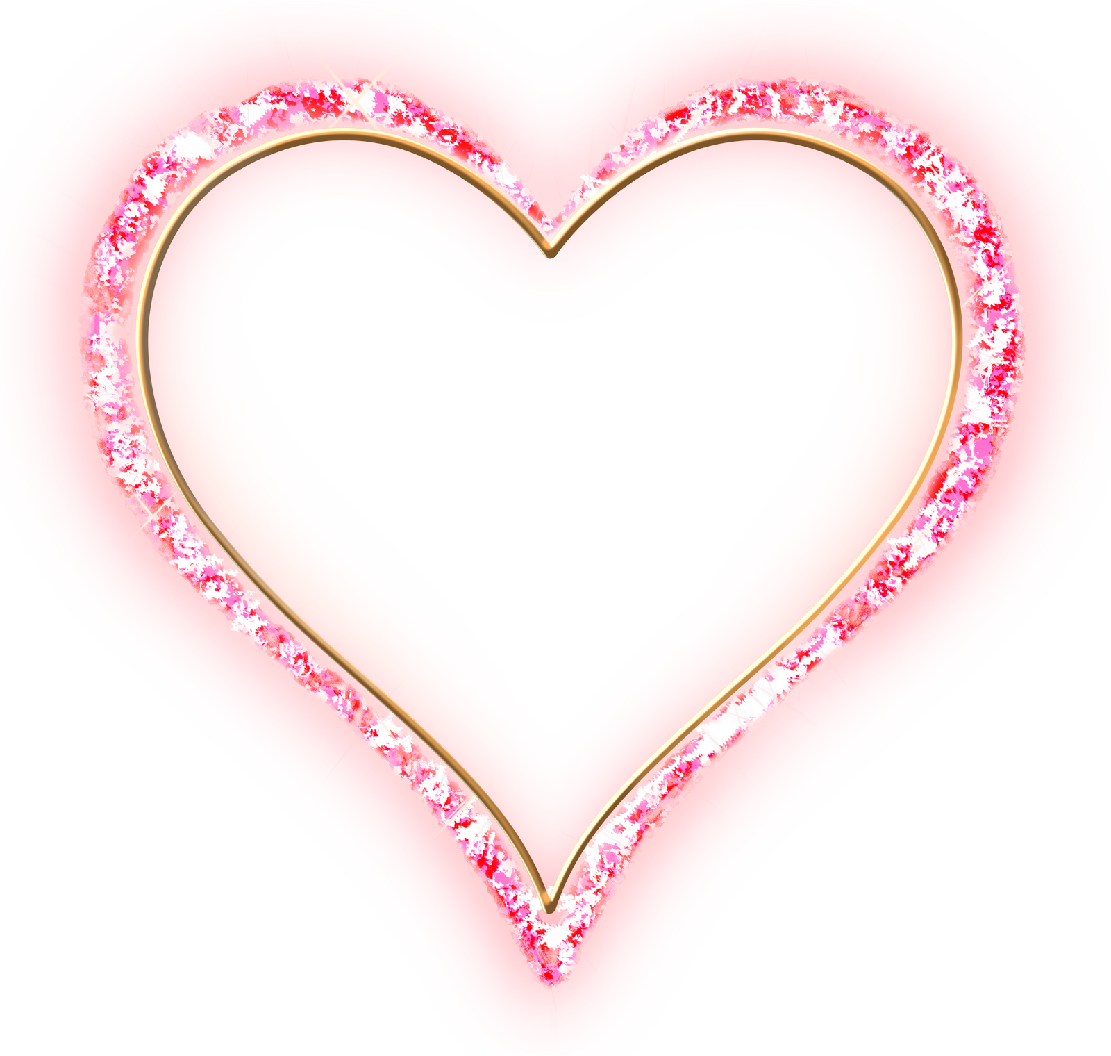 Pink Diamond Transparent Frame Gold Heart​-Quality Free Image and Transparent PNG Clipart