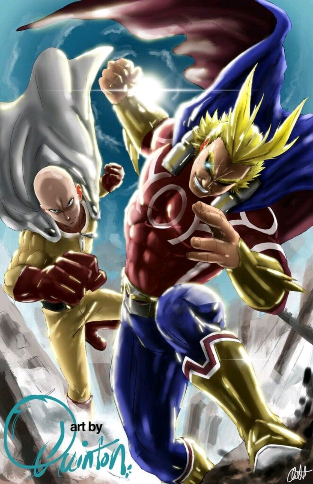 The true Two Heroes My Hero Academia + One Punch Man crossover. Cartoon movies, Hero, Art