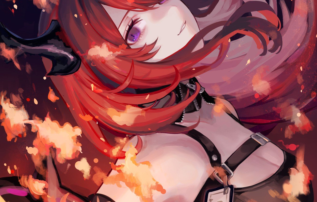 Wallpaper girl, fire, Surtr, Arknights image for desktop, section игры