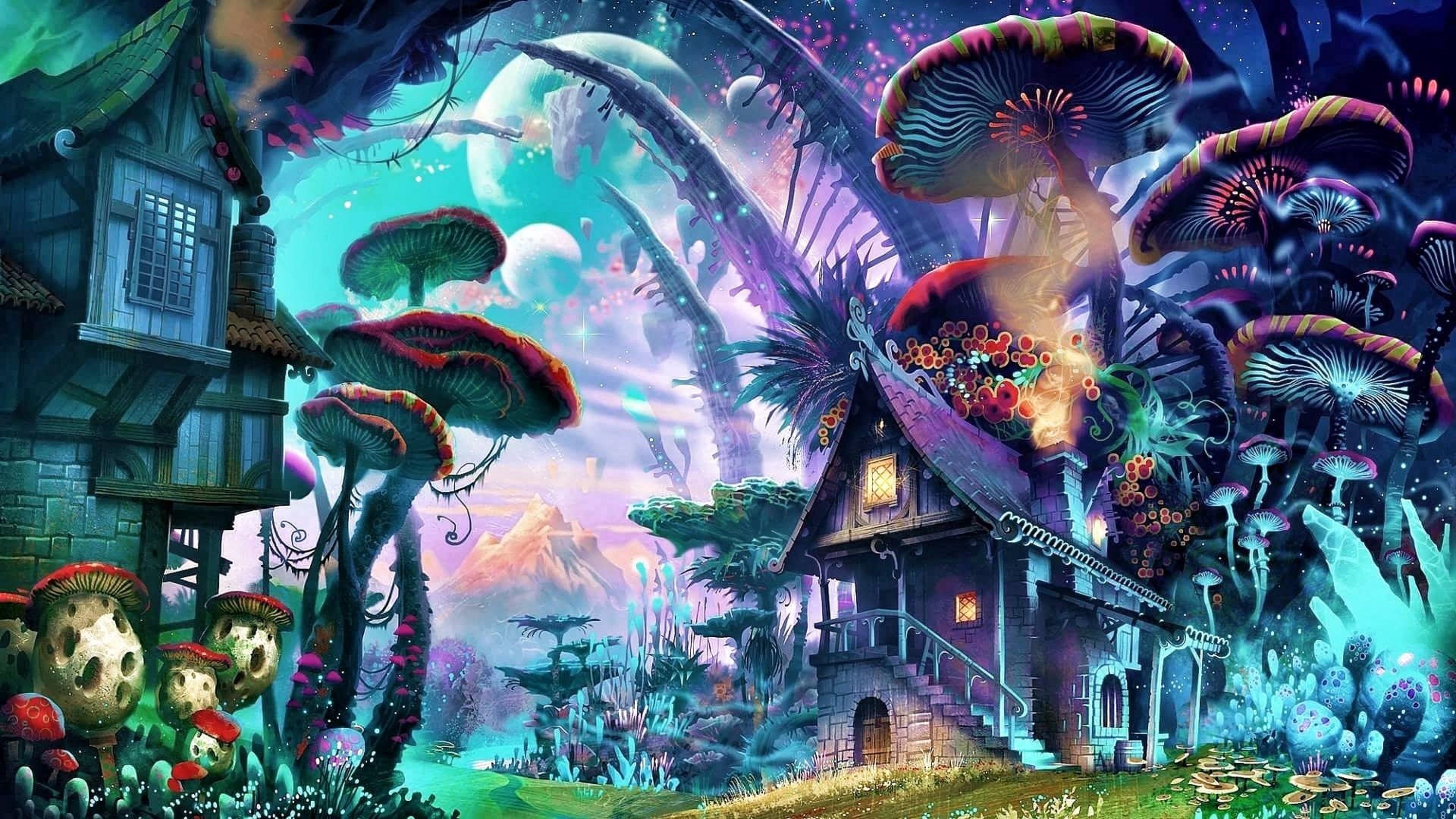 art #mushrooms #mushroom mushroom house #tree psychedelic art #graphics fantasy world fantasy. Fantasy art landscapes, Landscape wallpaper, Desktop wallpaper art
