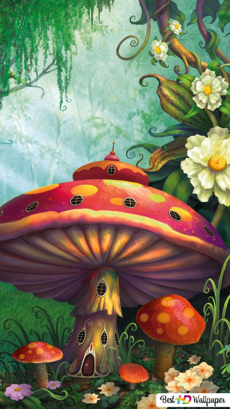 Miniature Mushroom House HD wallpaper download