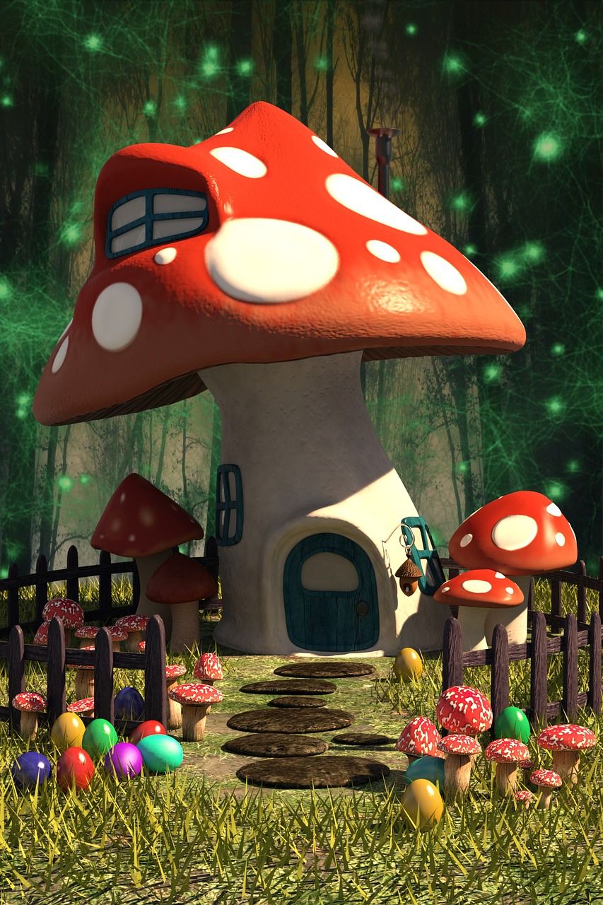 Mushroom House ideas. mushroom house, mushroom art, stuffed mushrooms