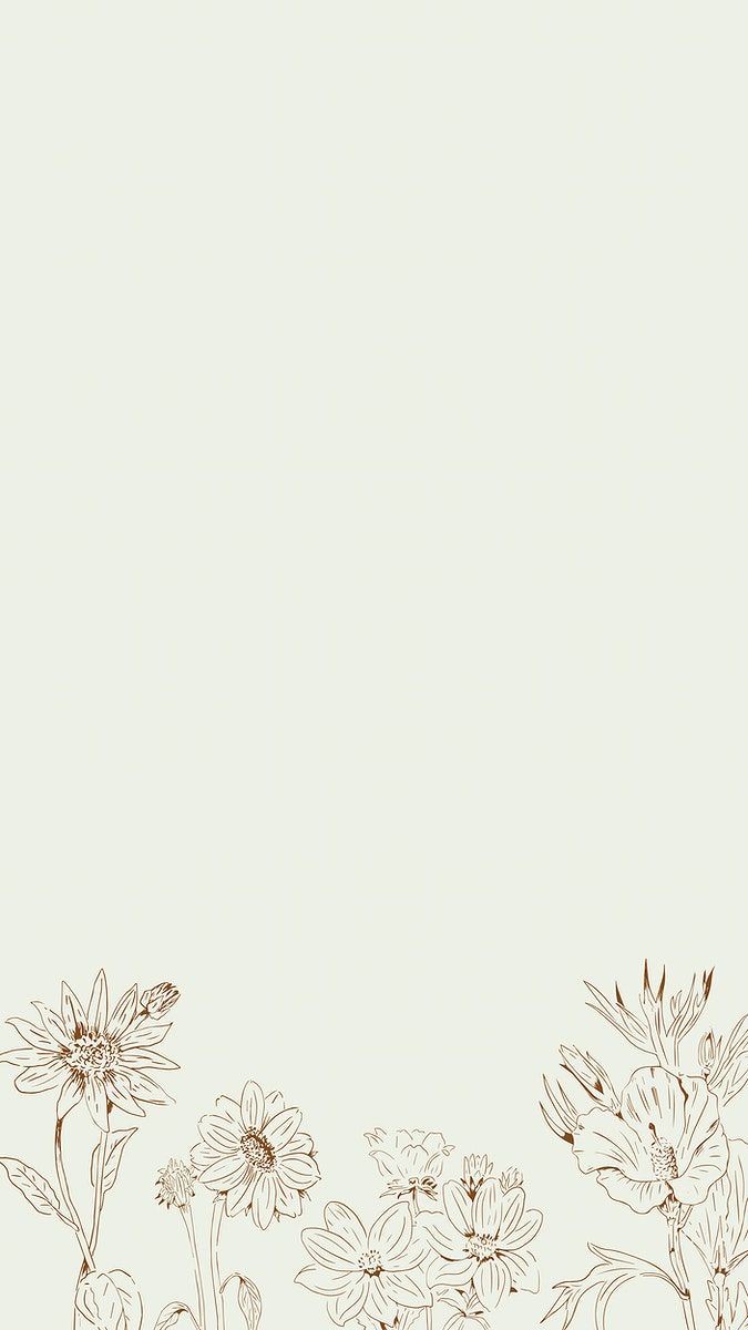 Hand drawn wildflowers patterned mobile phone wallpaper vector. premium image by rawpi. Simple iphone wallpaper, Instagram wallpaper, iPhone background wallpaper