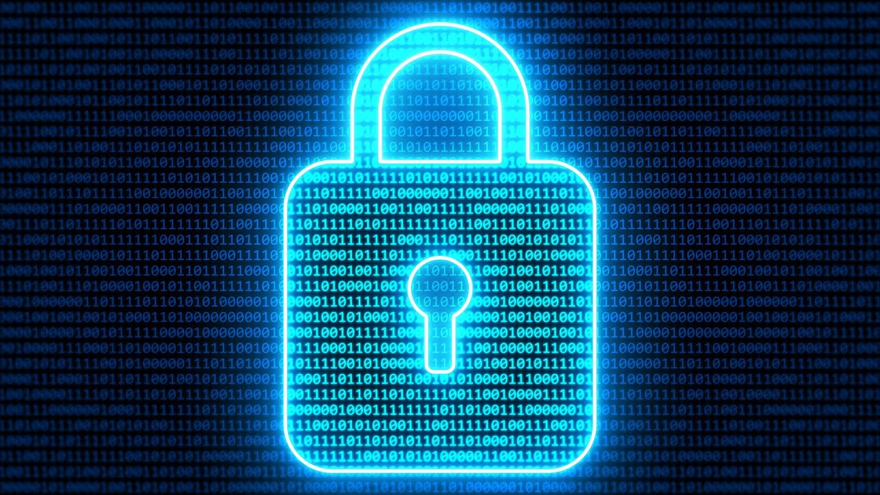 Abstract Binary Digital Padlock Computer Cyber Security Concept 4K Moving Wallpaper Background