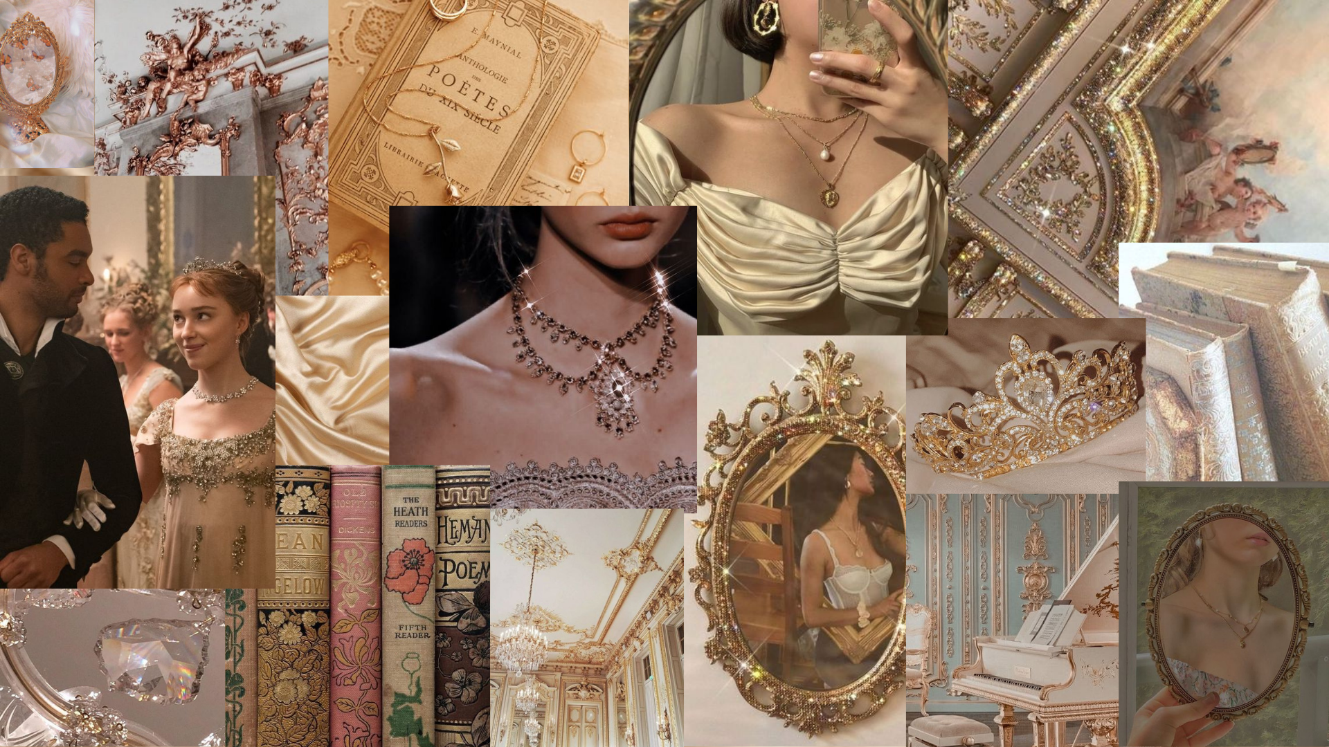 bridgerton royalcore collage wallpaper