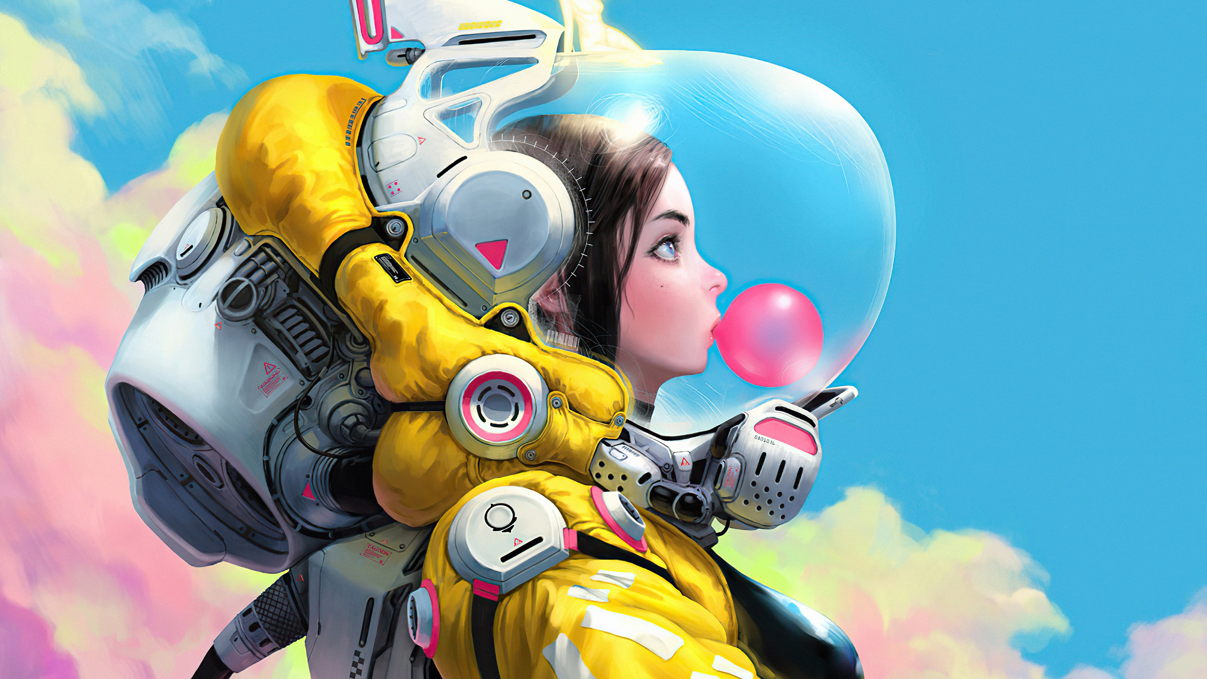 Bubblegum Space Girl 4k, HD Artist, 4k Wallpaper, Image, Background, Photo and Picture