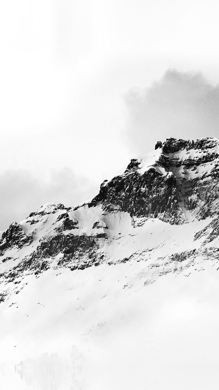 iPhone X wallpaper. mountain white snow winter minimal bw