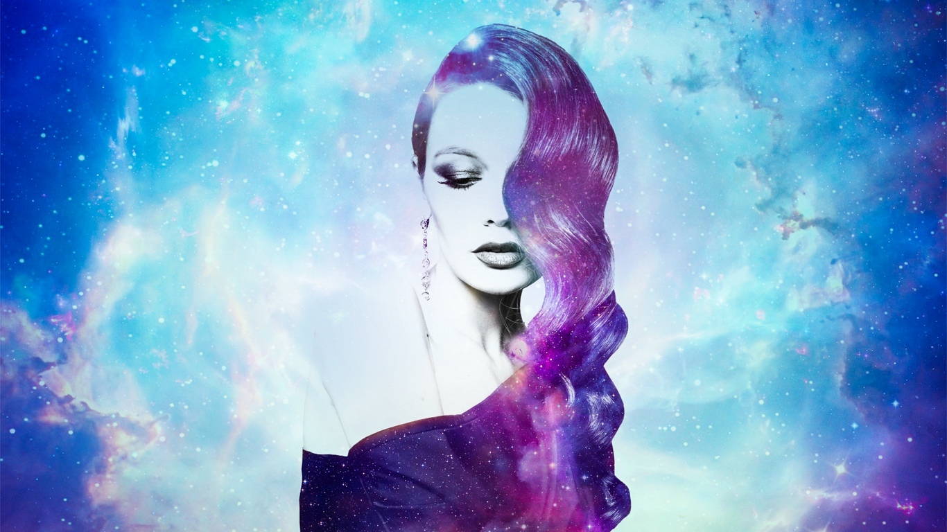 Wallpaper Girl, Space, Photomanipulation, Galaxy Galaxy Girl Wallpaper For Pc