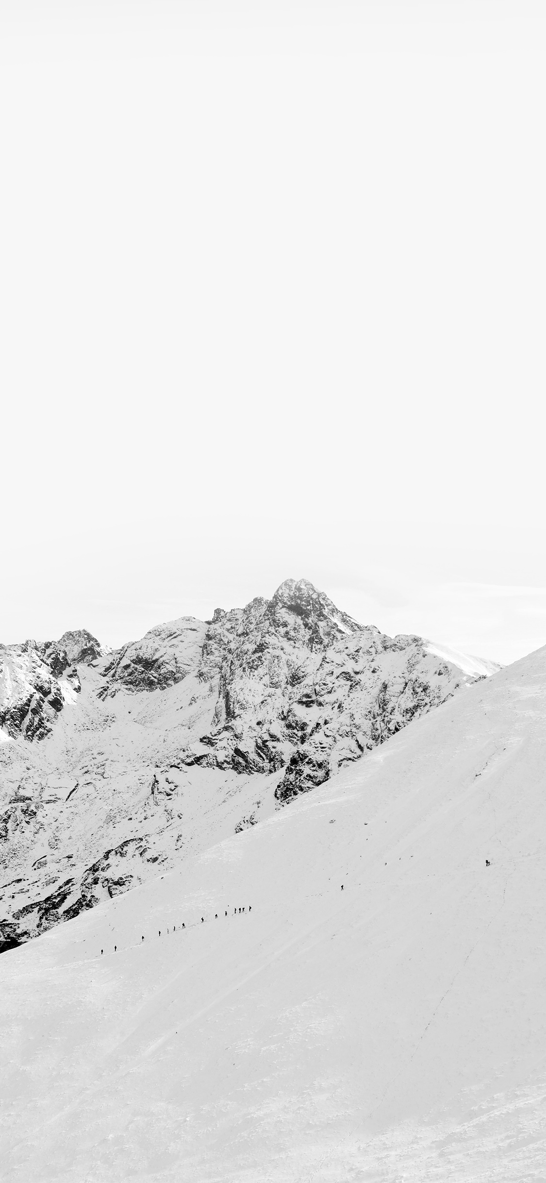 iPhone X wallpaper. winter mountain snow bw nature white