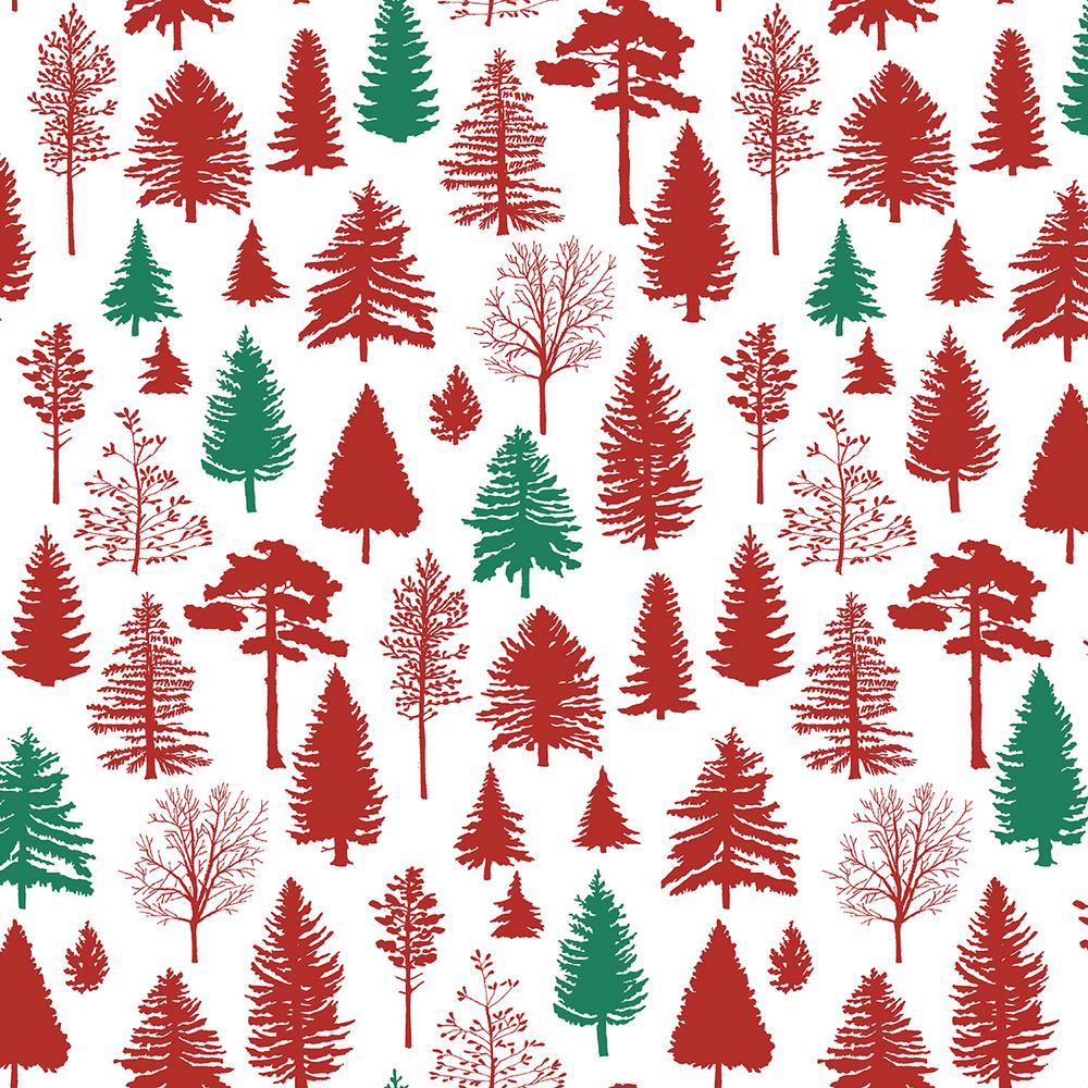 NextWall Red and Evergreen Winter Forest Peel and Stick Wallpaper (Covers 30.75 sq. ft.)-NW40804 Home Depot
